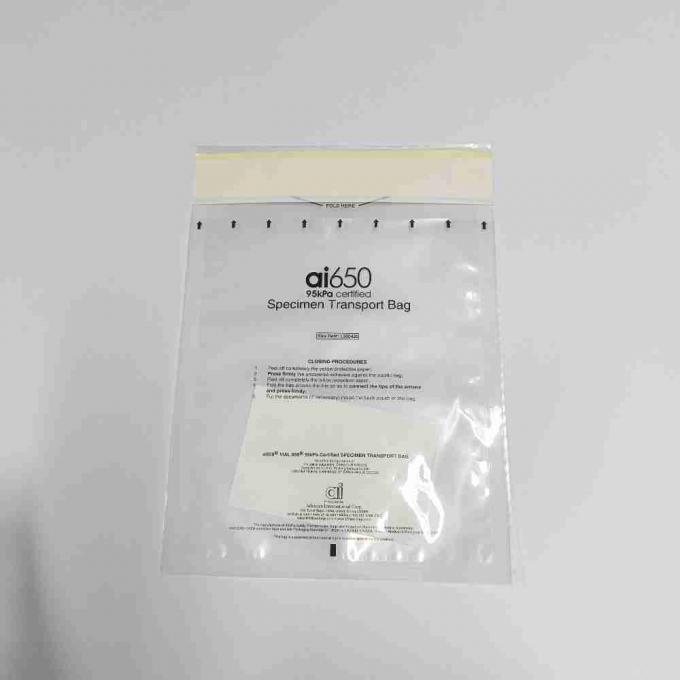 Laboratory Biohazard Specimen Bags Self Adhesive Seal With Printing