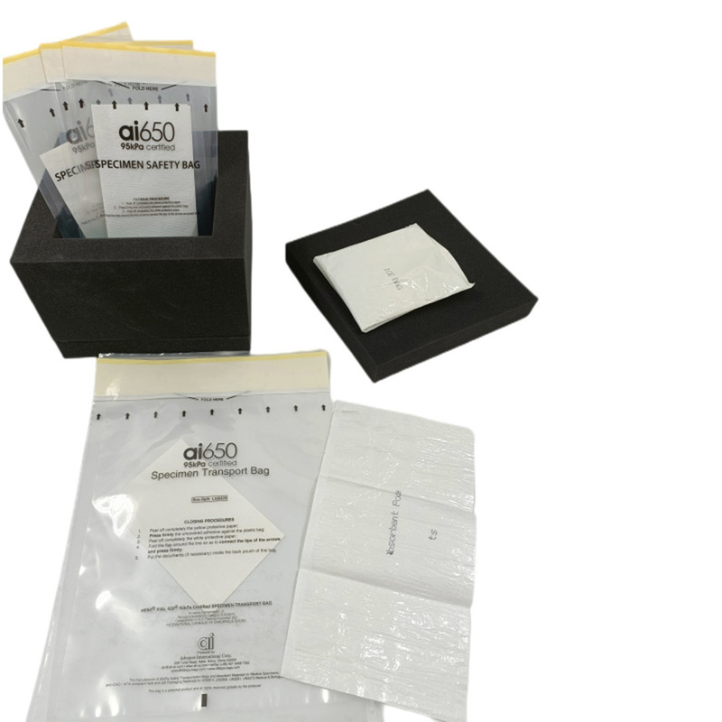 AI 650 95kpa Biohazard Specimen Bag Lab Biohazard Specimen Bags For Sample Transport Package