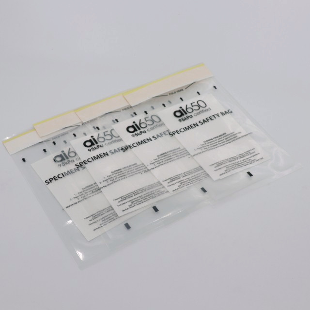Customized Disposable Biohazard 3 Layers Sealed Specimen Transport Bag For Un3373 Packaging
