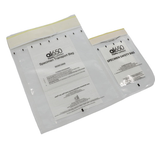 Plastic Hospital 3 Layers Self Adhesive 95KPA Biohazard Bag For Laboratory