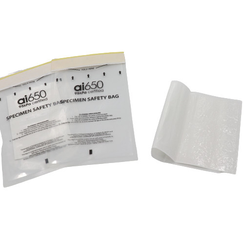 Double Pocket Zipper Eco Friendly Plastic 95 Kpa Pressure Bags For Liquid Biohazard