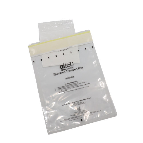 Eco Friendly Lab Use Side Gusset Clear Plastic Specimen Biohazard Bags 3 / 2 Walls