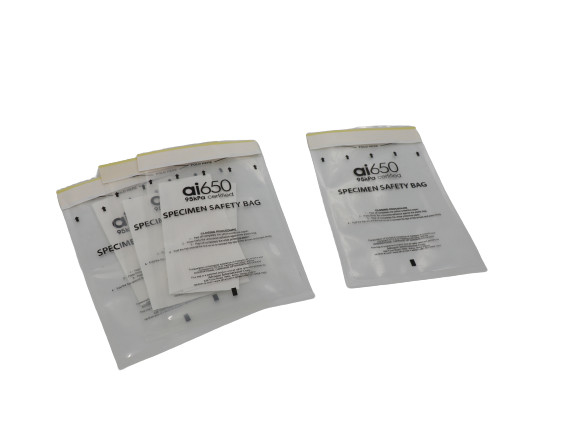 500mL Capacity 168mm X 283mm 95kPa Specimen Transport Bag With Pressure Sensitive Adhesive Closure
