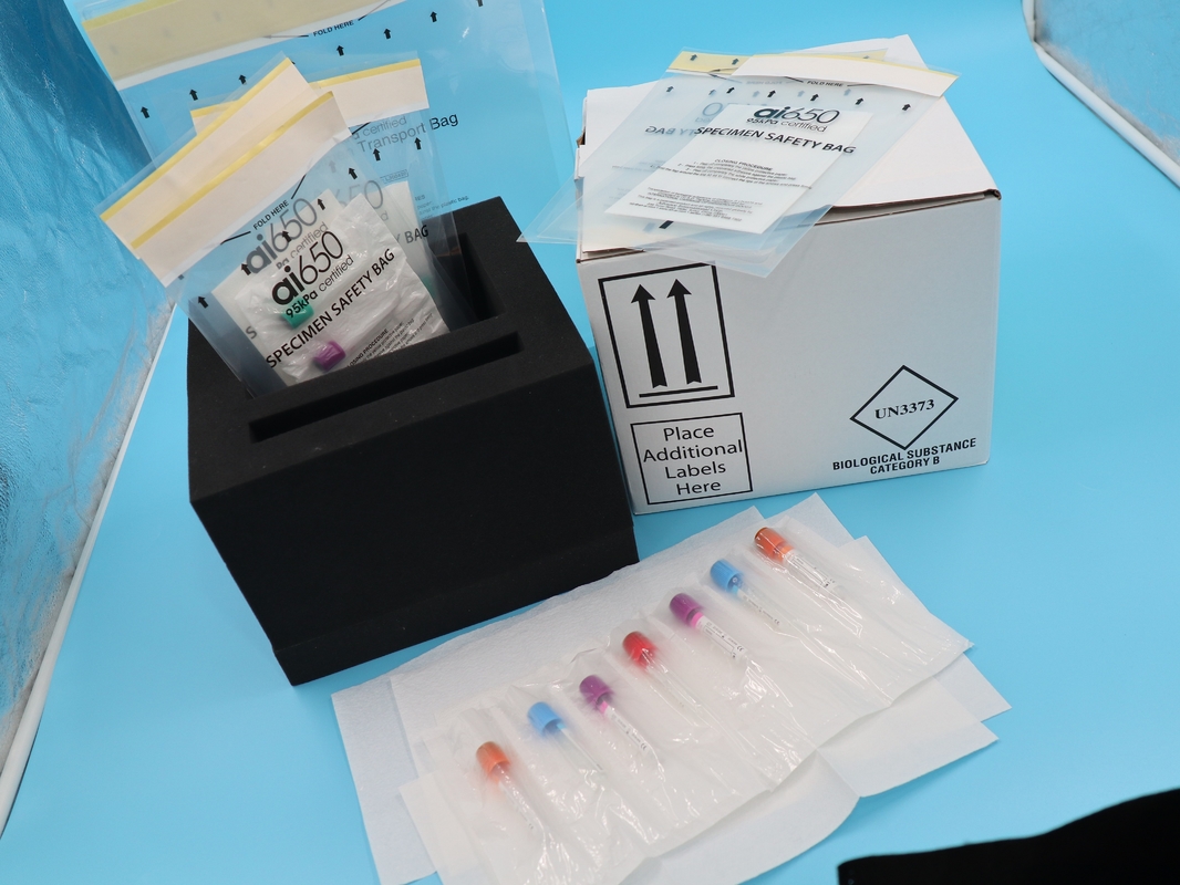 Refrigerant Gel Ice Pack and 95kPa Plastic Bags for Liquid Blood Sample Collection Box