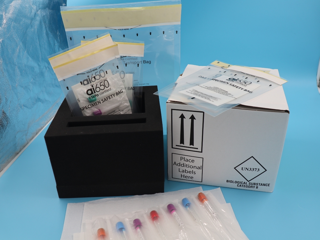 Refrigerant Gel Ice Pack and 95kPa Plastic Bags for Liquid Blood Sample Collection Box