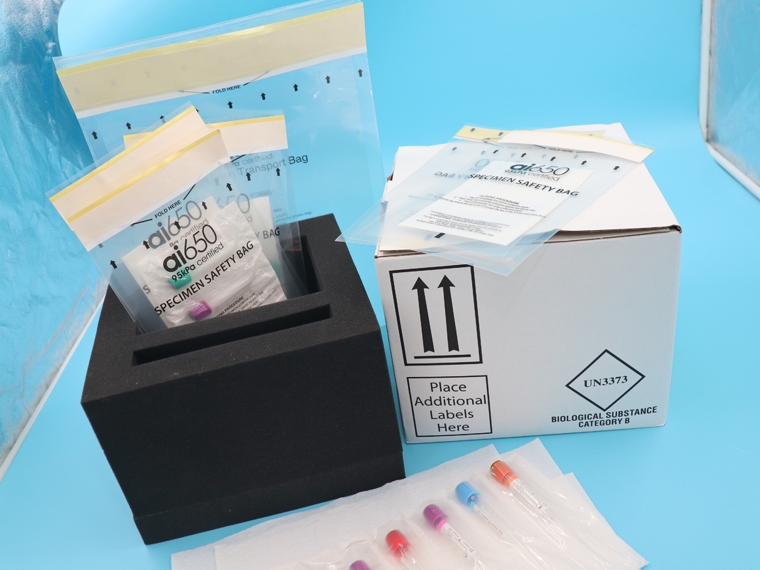 Refrigerant Gel Ice Pack and 95kPa Plastic Bags for Liquid Blood Sample Collection Box
