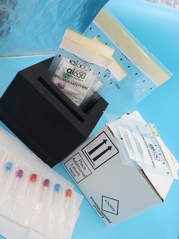 Refrigerant Gel Ice Pack and 95kPa Plastic Bags for Liquid Blood Sample Collection Box
