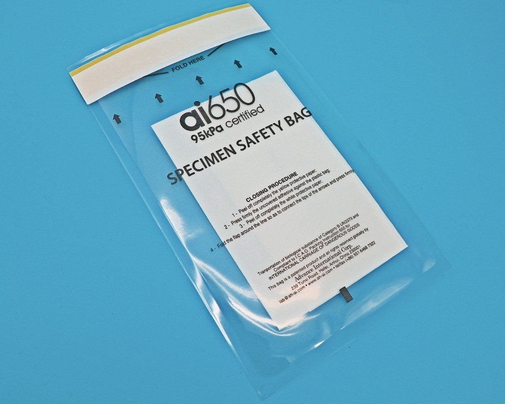 AIC 95kPa high pressure resistant Clear Specimen Bags For blood Specimen Transportation