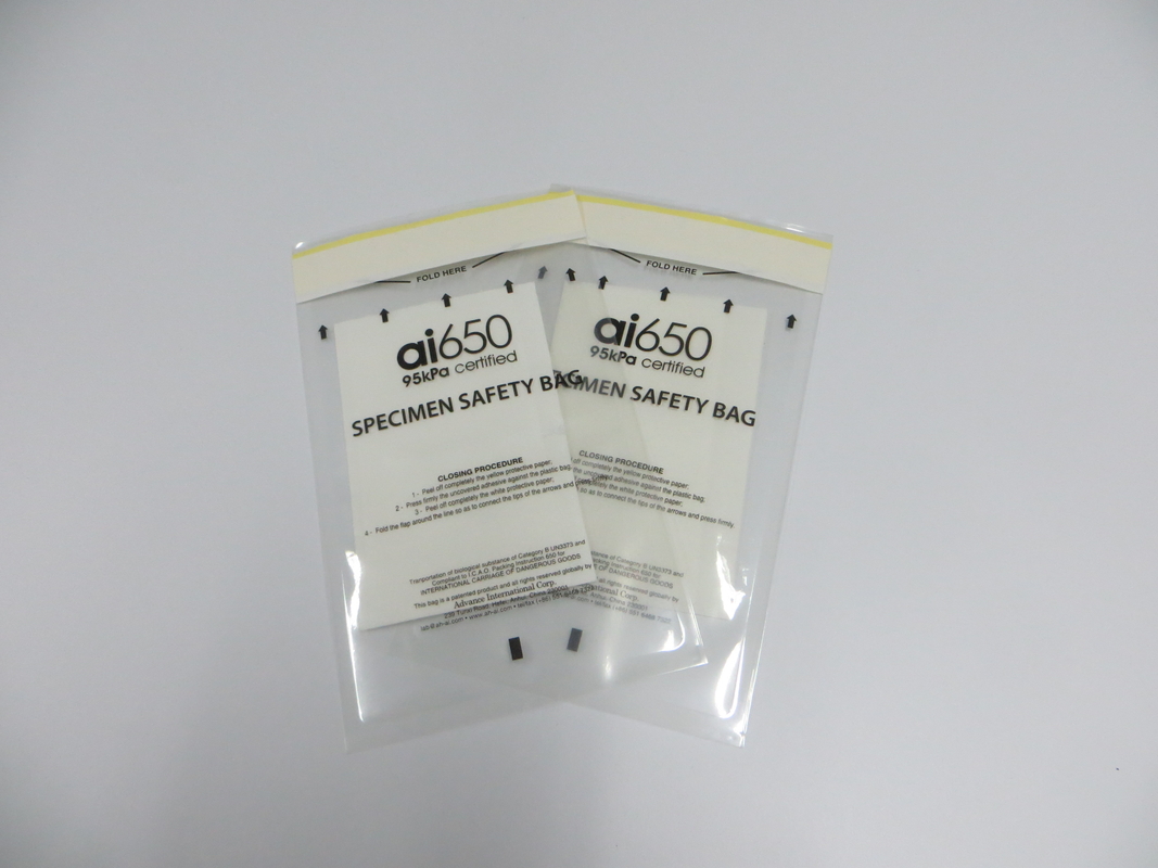 AI650 95kPa Specimen Transportation Bag With A 7 Slotted Absorbent Pocket Sleeve