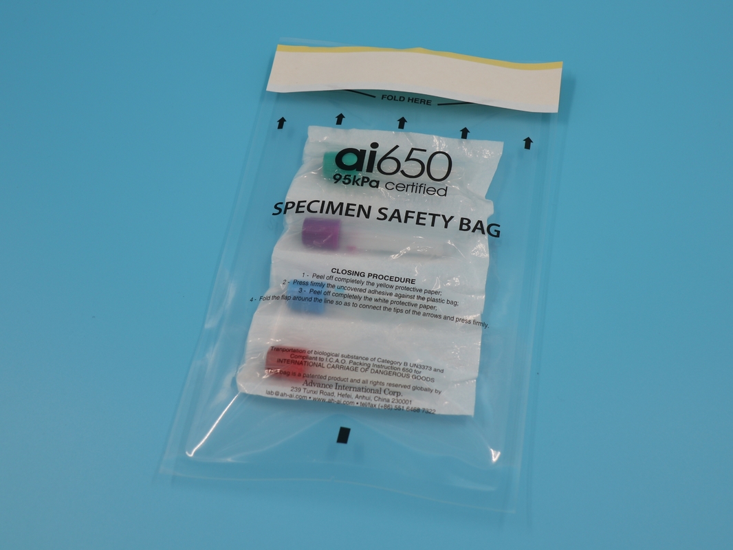 AI650 Medical Lab PE Plastic Ziplock Biohazard Specimen Bag Pathological Seal Laboratory Specimen Bag
