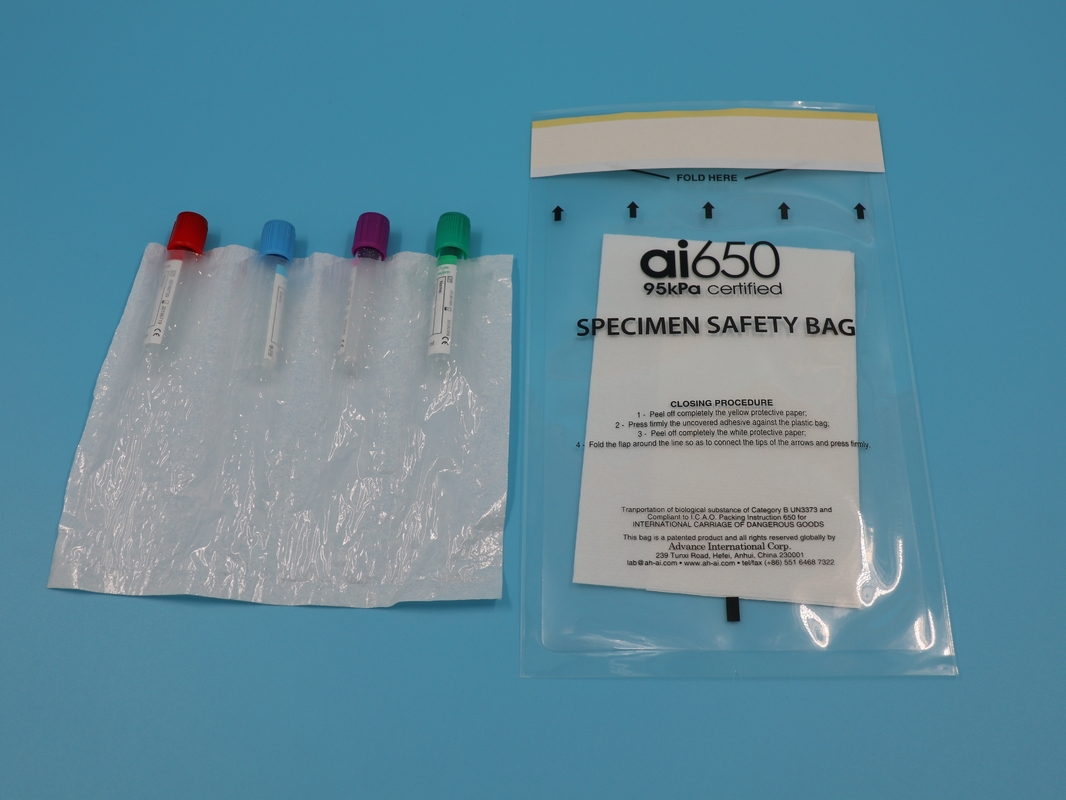 AI650 Custom Biohazard Medical Resealable Bag PE Waterproof Zip Lock Specimen Bag For Lab