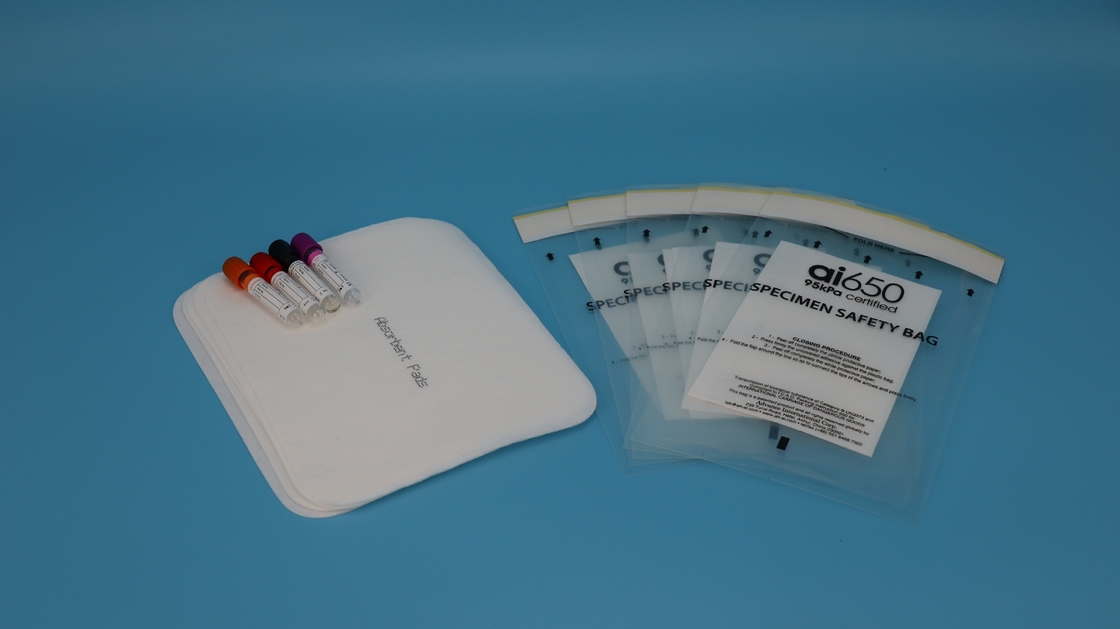 AI650 Wholesale Laboratory Use Plastic Biohazard Pathology Specimen Transportation Ziplock Bag With Dual Pouch