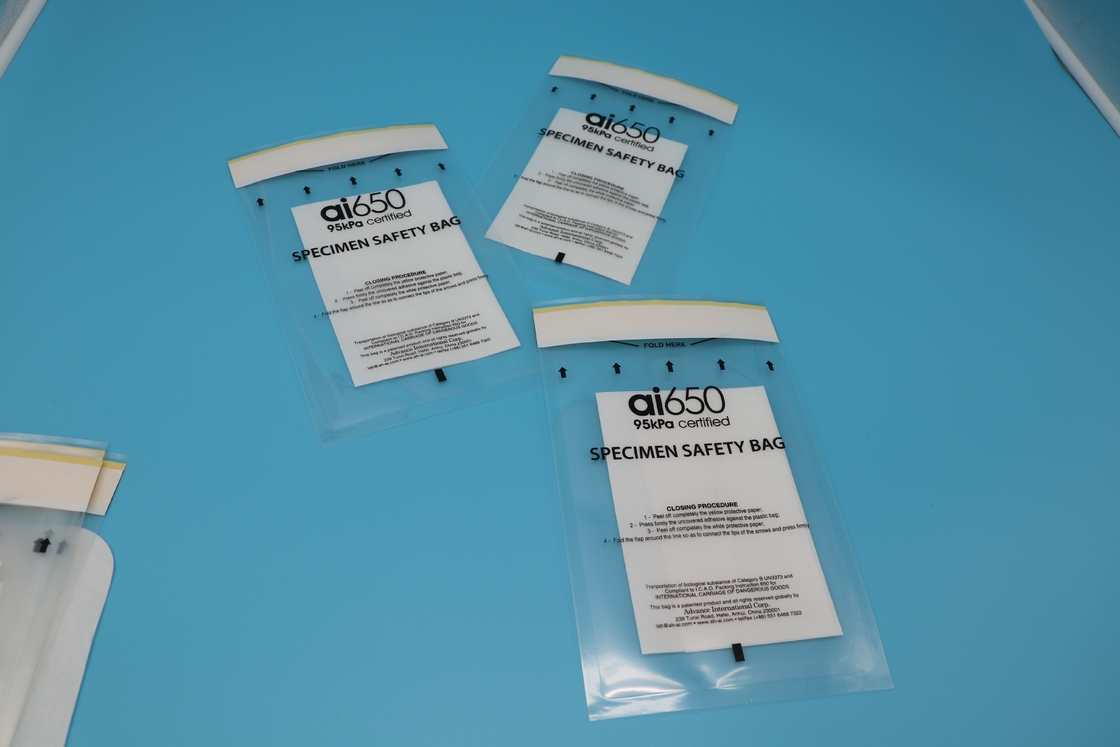 Transportation Of Medical Or Clinical 300mm X 420mm 95 KPa Safety Specimen Transport Bags