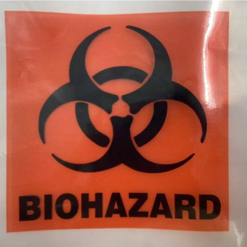 Biohazard Specimen Bags 6x9.8in/15x25cm Laboratory Sample Bag With Biohazard Logo Printing