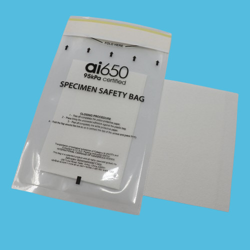 Specimen Bags Laboratory Sample Bag High Voltage Resistance With Self Adhesive Top Independent Inside Paperwork Package