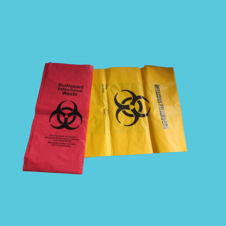 Biohazard Waste Bags Safe Infectious Waste Disposal Bags Red Trash Liner Medical Grade 24.4inx24.4in