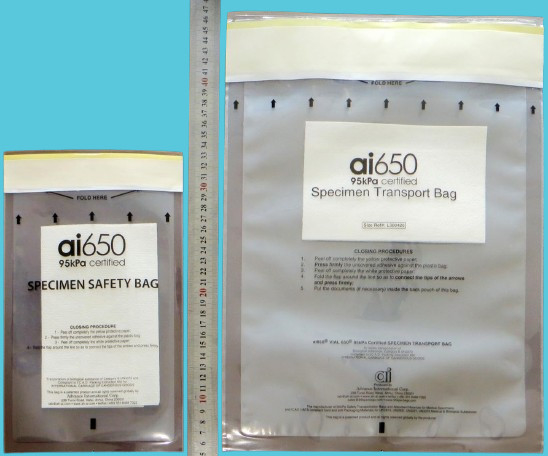 Sampling Tube Specimen Bag Biological Sample Blood Transport Bag Delivery Safety Bag Pathological Collection Ziplock Package