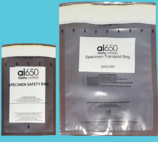 PE Plastic Clear Specimen Bags Reclosable Self-Adhesive Ziplock Laboratory Sample Bag With Ai 650 Logo Printing With Inside Pocket Paperwork Pouch