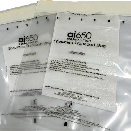 400pcs 95kPa 15*24cm Clear Specimen Bag Biological CRO Supplies Refrigerated Box For Air Transport Packaging With Inside Paperwork Pouch