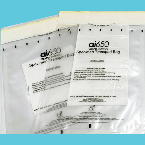 95kpa Clear Biohazard Specimen Bags With Absorbent Pad Zipper Top Sealing Plastic Bag 150*240mm