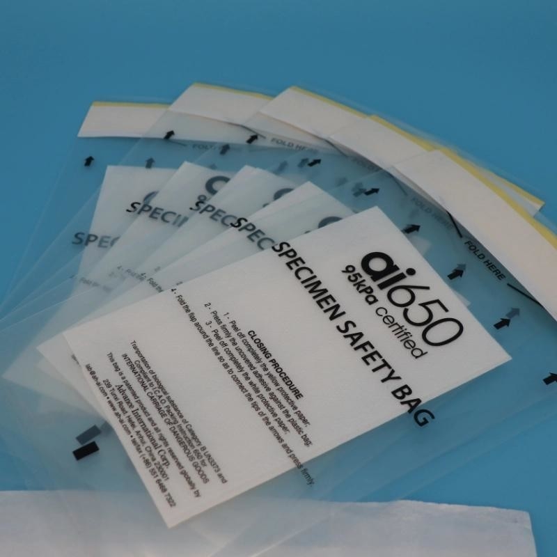 Factory Supply 95kpa Specimen Bags Reclosable Specimen Transport Zipper Specimen Collection Bag