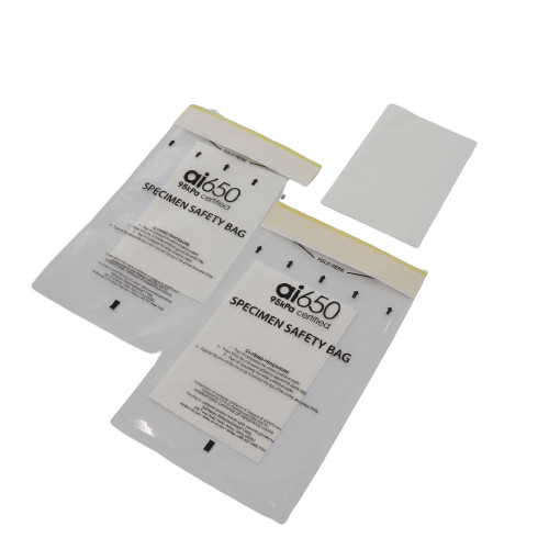 Recyclable PE Plastic Zip Lock Biohazard Lab Specimen Bags Side Gusset Type For Household