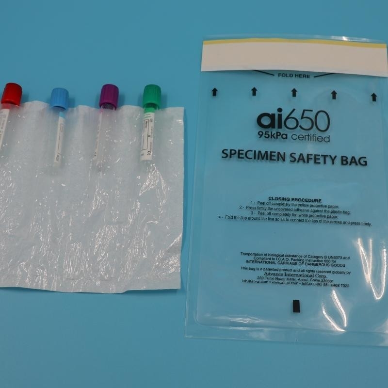 Sterile Sample Medical Biohazard Bags Specimen Transport Bag Document Pouch Plastic Zip Bag