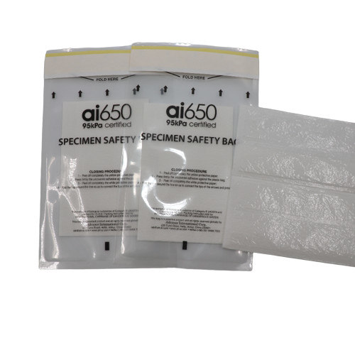 Biohazard Bags Specimen Transport Bag With Super Absorbent Pads, Medical Grade 3 Walls With Documents Pocket