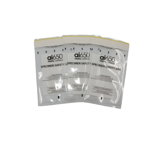 95 Kpa Medical Clear Biohazard Bags Lab 95kpa Specimen Transport Bag Self Closure Collect Pouch For Hospital