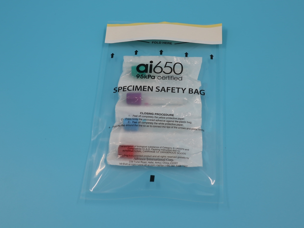 Ziplock Lab Zipper Bio Hazard Biohazard Specimen Transport Poly Specimen Bag Transport Bag