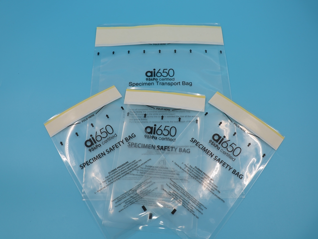 Medical Biohazard Bag With Absorbent Pad Specimen Bags Zip Lock Top Sample Bags With Outside Pocket Paperwork Pouch