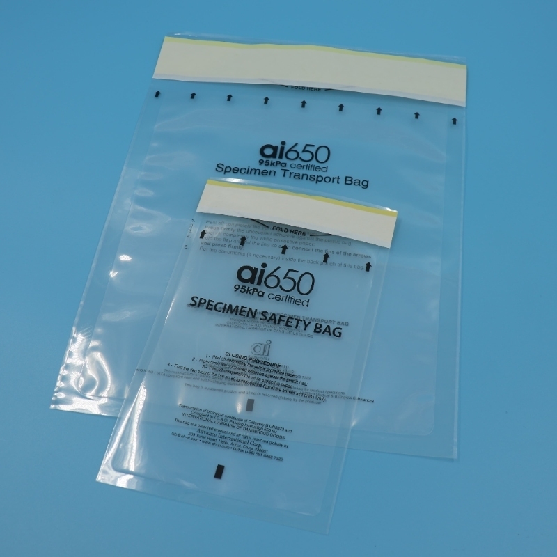 95kPa Specimen Transport Bag with UN 2814 UN 2900 UN 3373 Compliance and ICAO Packaging Instruction 650