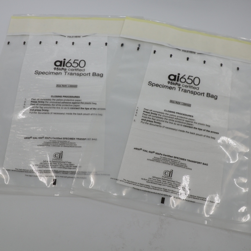 UN3373 Transparent Medical Specimen Bags With Absorbent Pouch And Secure Specimen Shipping Box