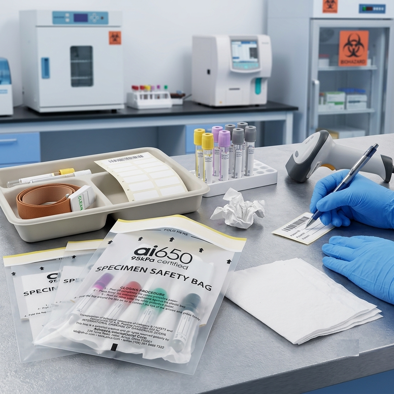 Wholesale Specimen Bag | FDA-Certified Biohazard Transport Bag With Zipper Seal & Absorbent Pad – Ideal For Labs, Hospitals & Clinics