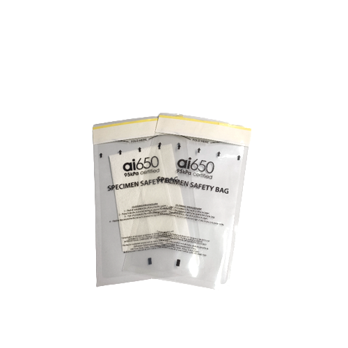AI650 Disposable Biohazard Bags & Absorbent Pads – 3x4 Inch Sleeves For UN3373 Transport