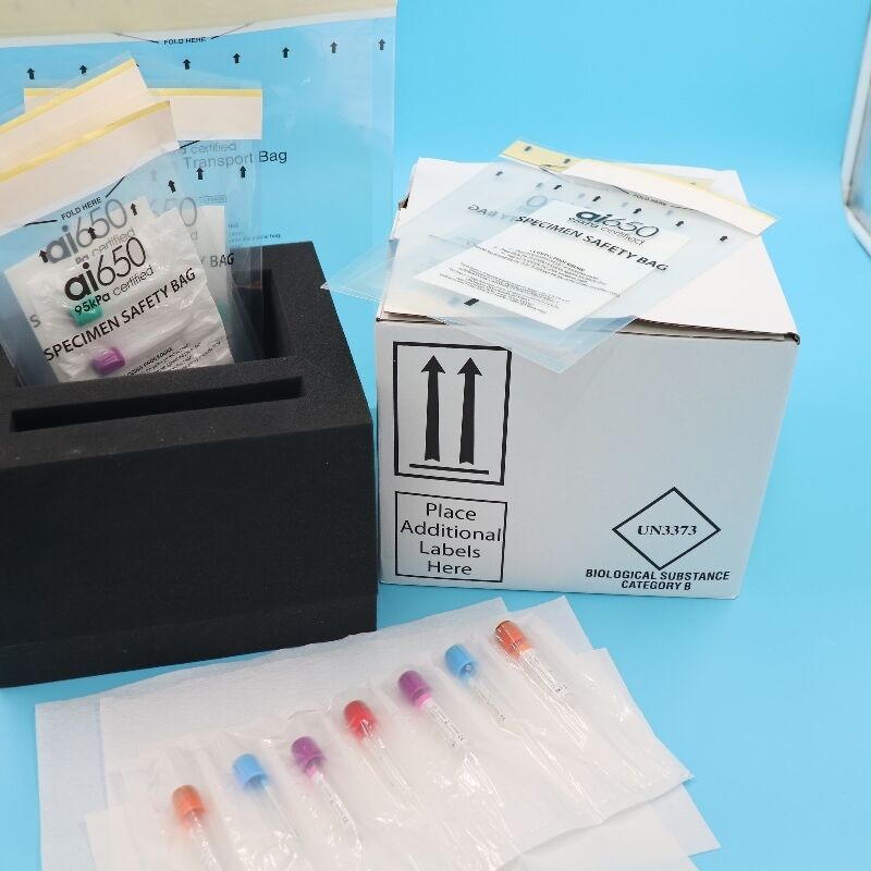 Specimen Shipping Boxes With 95 KPa Bag, Absorbent Pouch & Absorbent Sleeve For Biological Sample Transport And Specimen Transportation