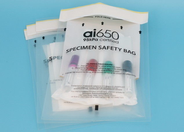 X Large Size 95kPa Specimen Transport Bag Transparent 100 Bags / Carton