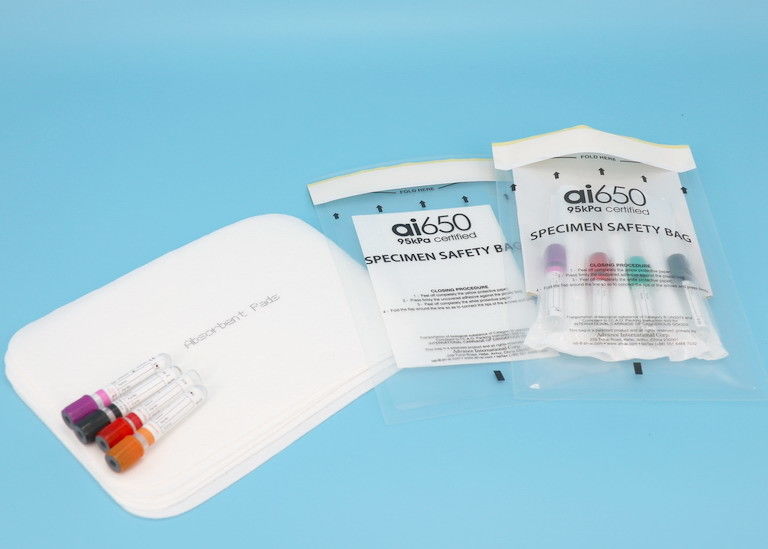 Leak Proof 95kPa Biohazard Bag for Specimen Category B Ambient IATA Packaging