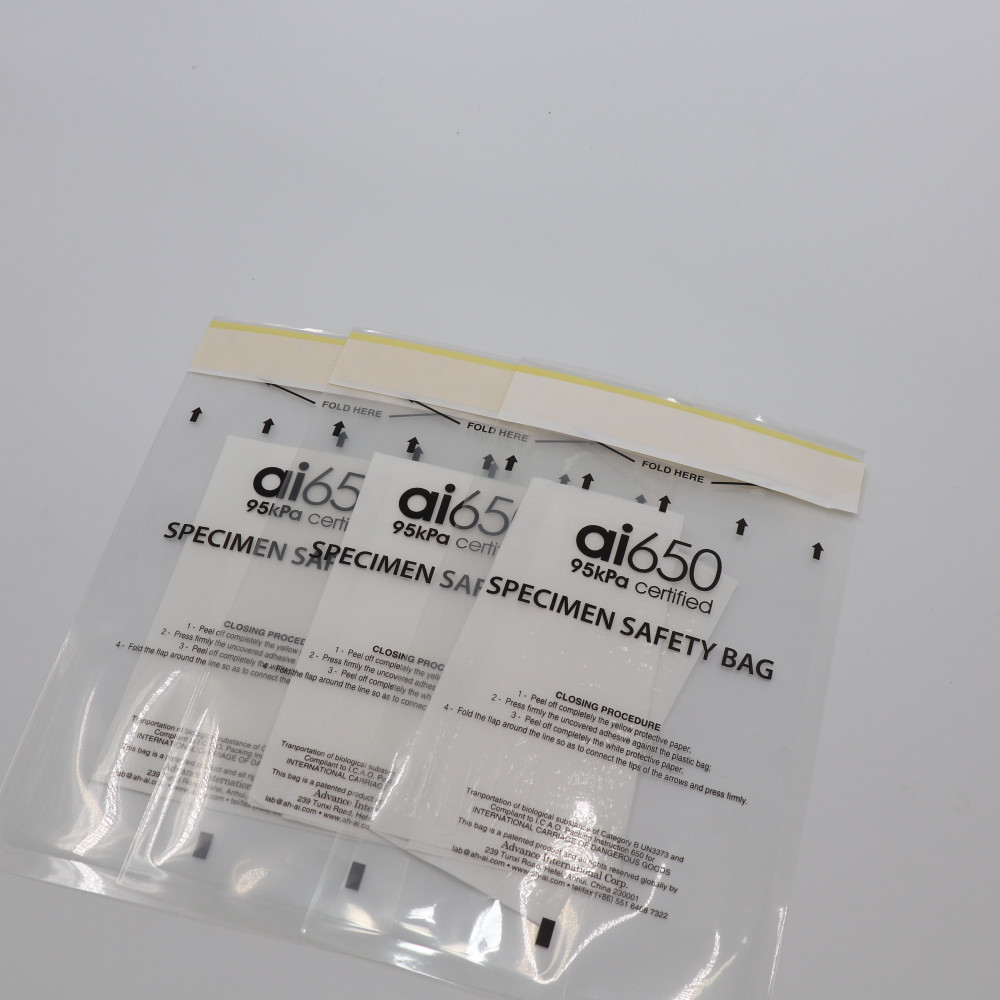 Customized Lab Biochemical Specimen Bag Self Adhesive Seal Medical