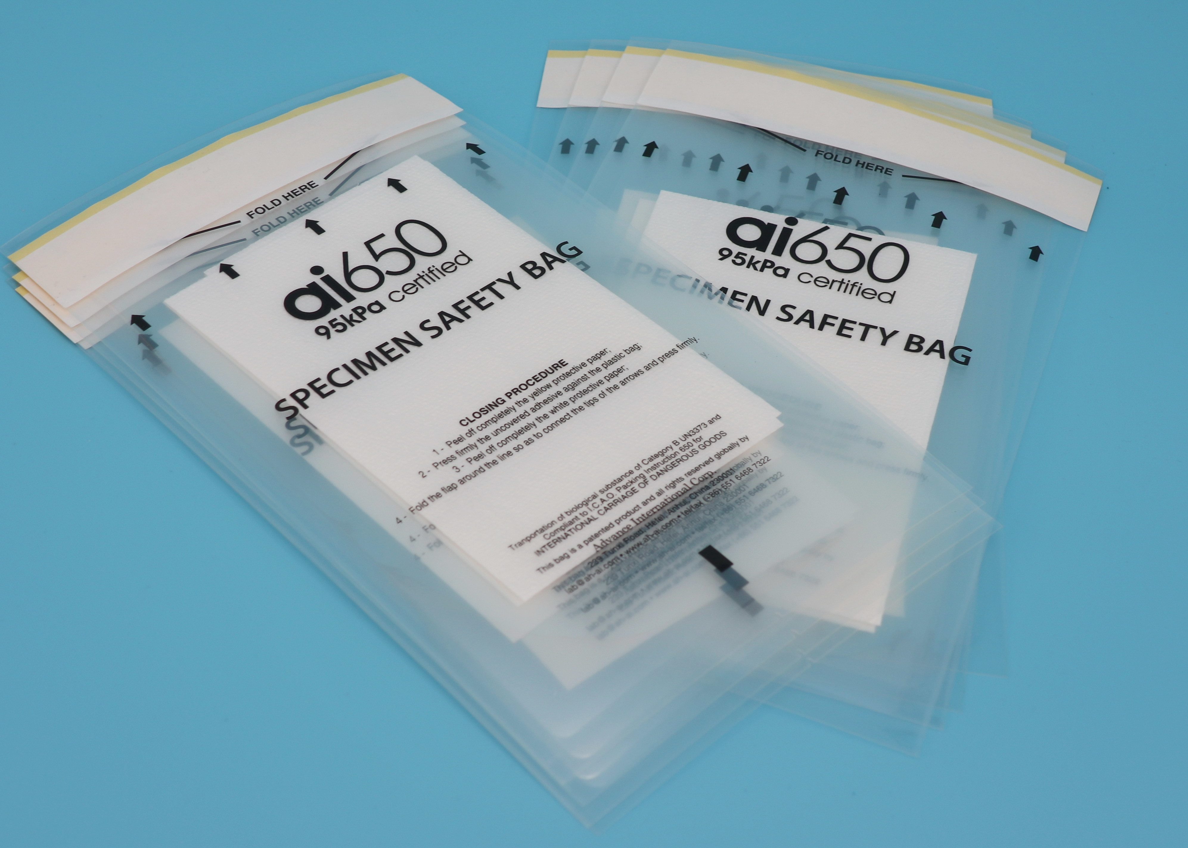 Customizable 95kPa Specimen Transport Bags / Biological Hazard Bag IATA